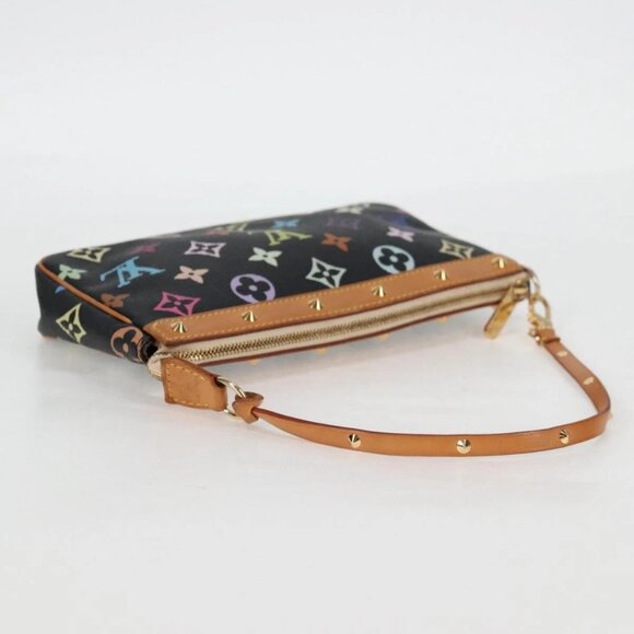 LOUIS VUITTON Multicolor Pochette Accessoires Pouch Black M92648 LV Auth 133185V - Picture 8 of 16